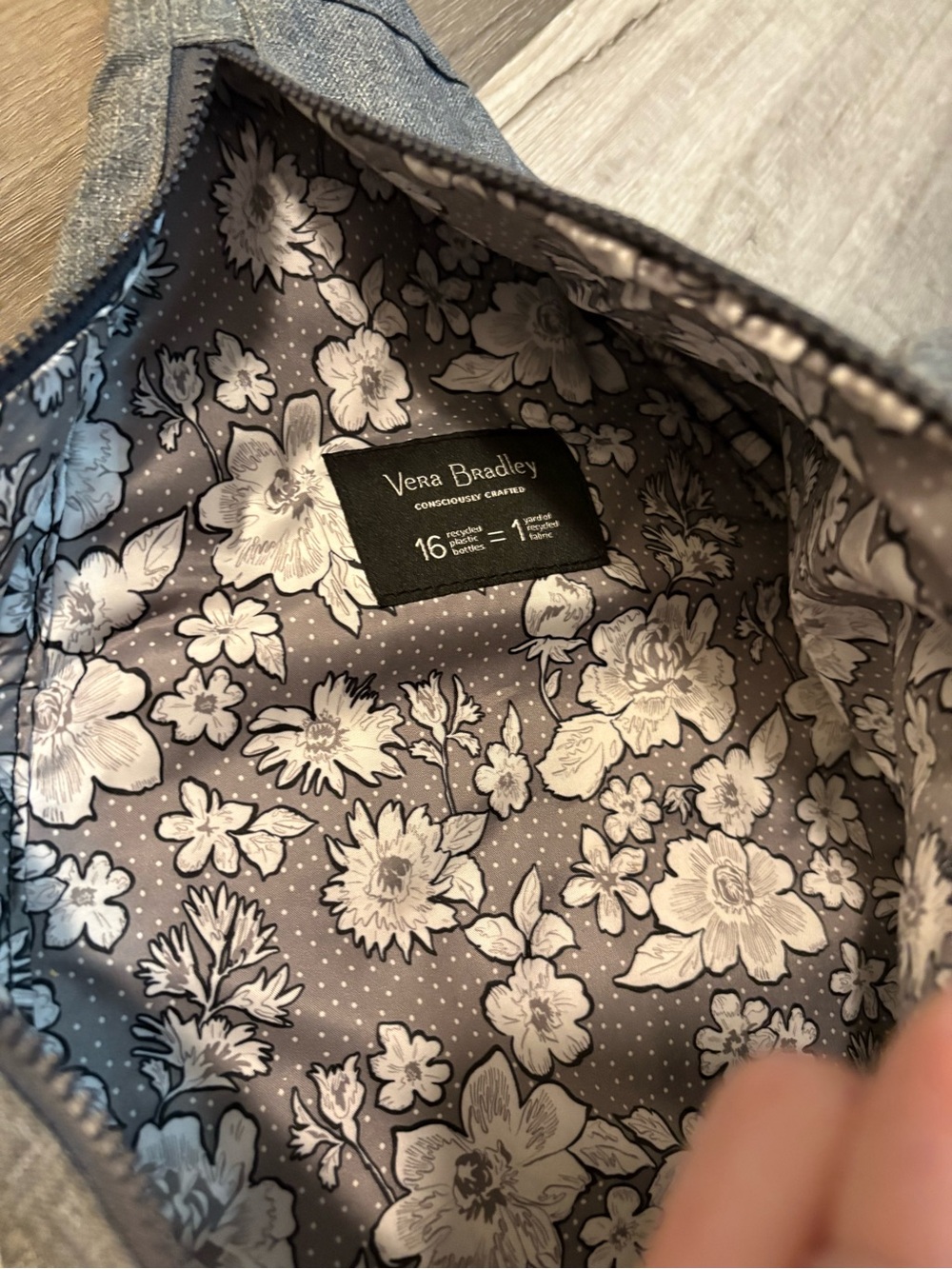 Vera Bradley Heather Gray Sling Backpack - Single Strap Crossbody - Picture 3 of 3